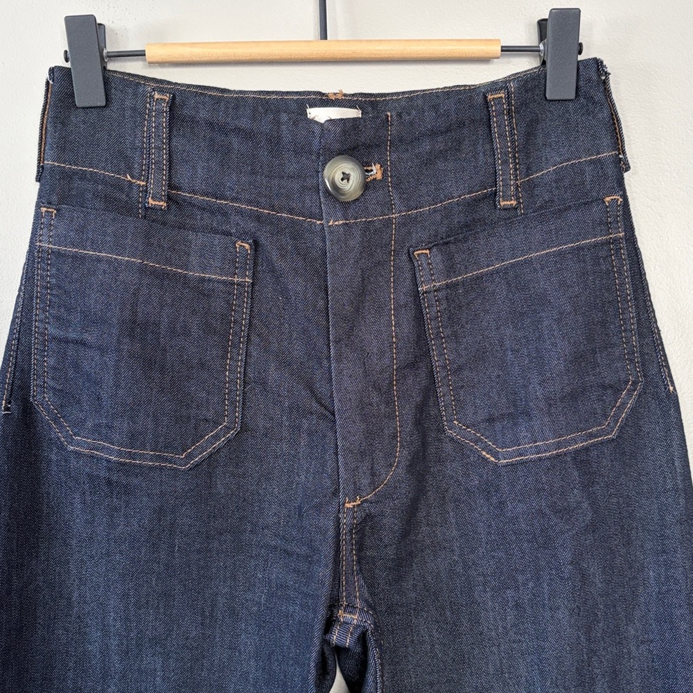 Anthropologie Maeve The Colette Wide Leg Jeans Size 24 Dark‎ Denim Rinse - Picture 3 of 13